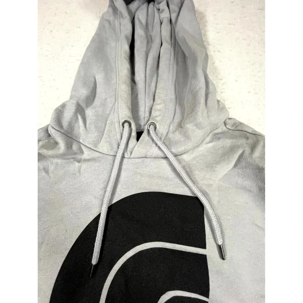 The North Face Hoodie Mens Small Gray Cotton Fleece Lined Drawstring Pullover‎
